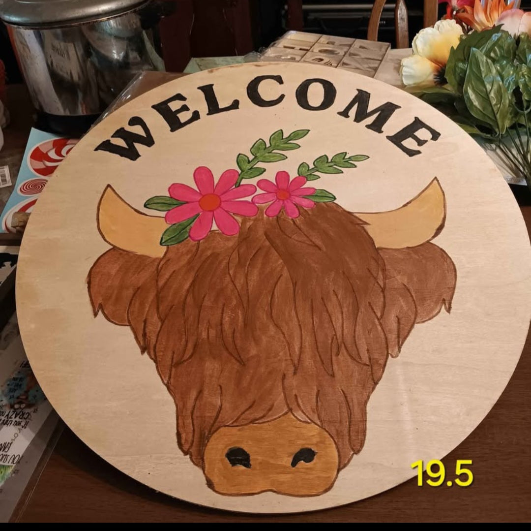 Highland Cow Door Hanger