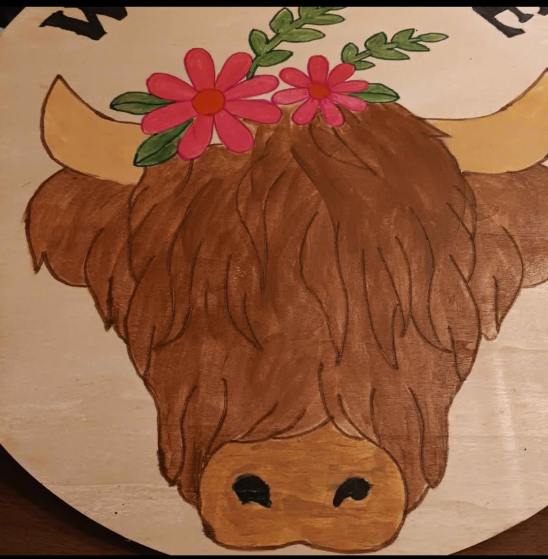Highland Cow Door Hanger