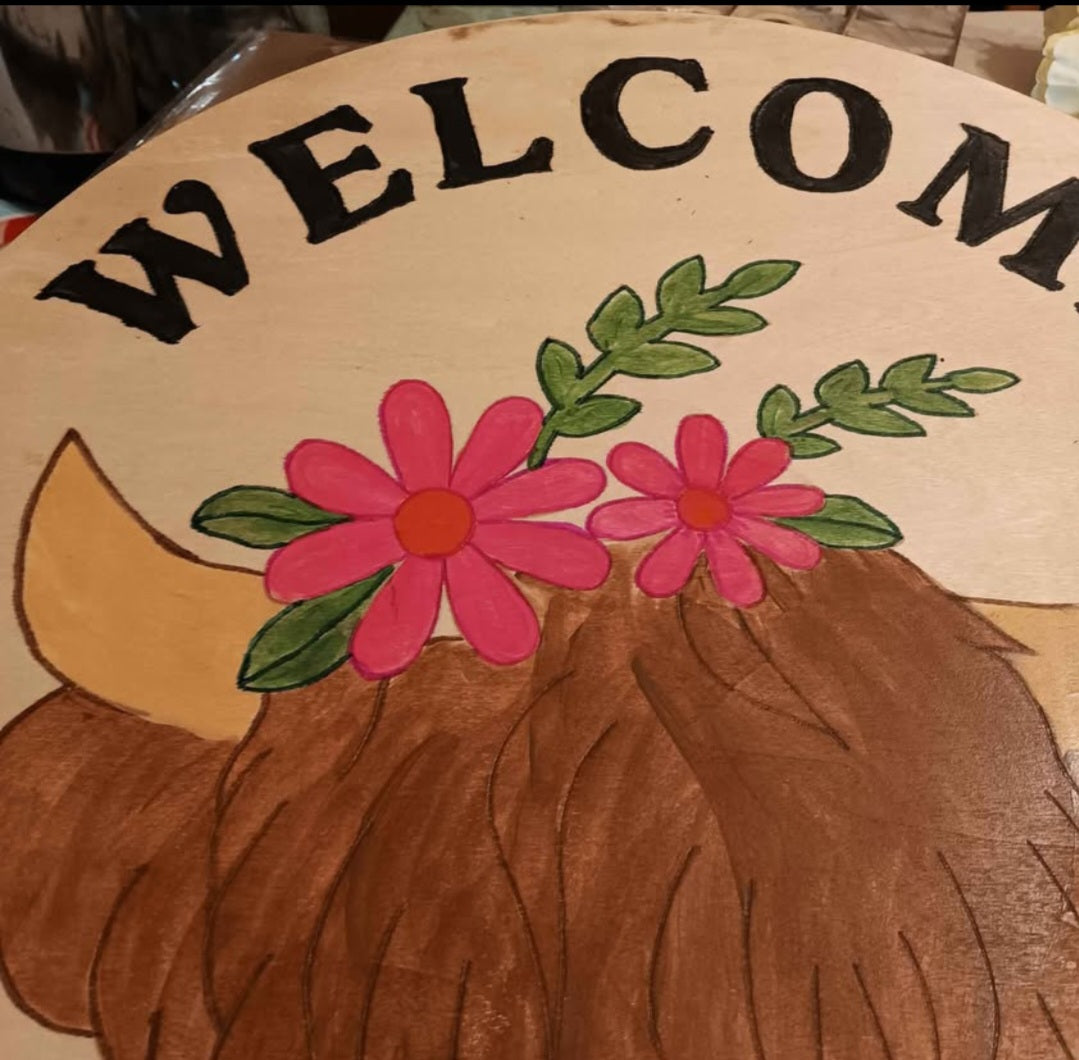 Highland Cow Door Hanger