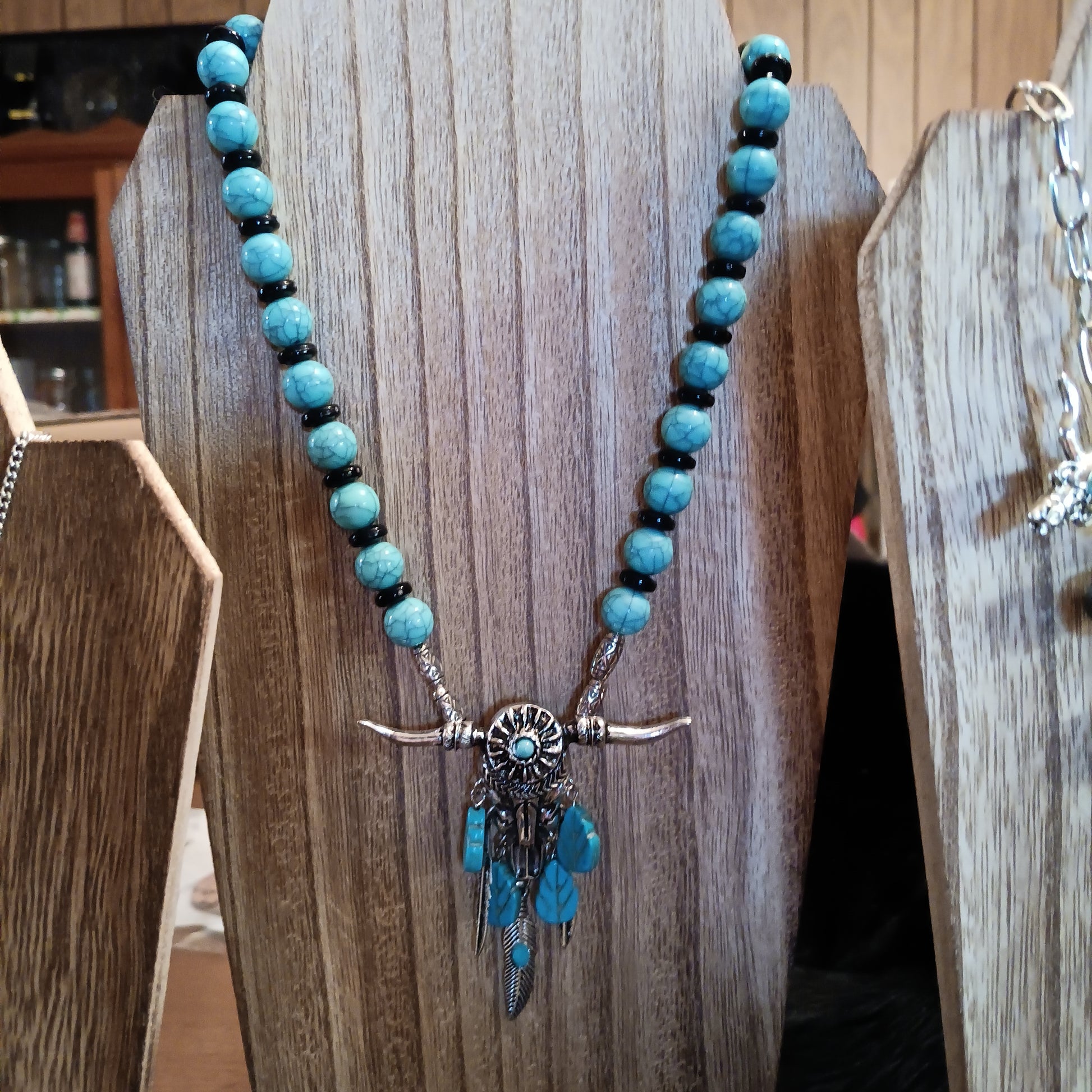 Beaded Bull head necklace